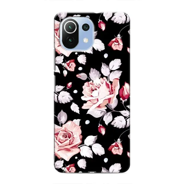 Чехол с принтом «Цветочки на черном» для Xiaomi Mi 11 Lite Чехол с принтом «Цветочки на черном» для Xiaomi Mi 11 Lite