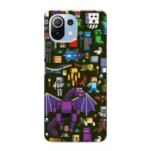 Чохол Майнкрафт на Xiaomi Mi 11 Lite (AlphaPrint) Minecraft (Колаж Майнкрафт)