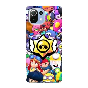 Чехол для Xiaomi Mi 11 Lite Бравл Старс (VPrint) (Лого Brawl Stars)