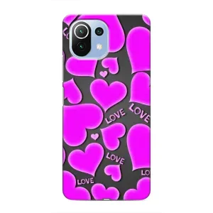 Чехлы для любимой на Сяомі Мі 11 Лайт (VPrint) (Pink hearts)