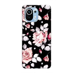 Чохли з квітами для Xiaomi Mi 11 (VPrint) (Квіти на чорному)