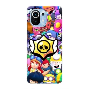Чехол для Xiaomi Mi 11 Бравл Старс (VPrint) (Лого Brawl Stars)