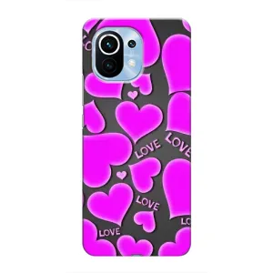 Чехлы для любимой на Сяомі Мі 11 (VPrint) (Pink hearts)
