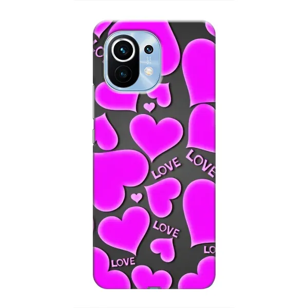 Чохол з принтом «Pink hearts» для Xiaomi Mi 11