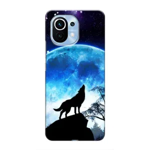Защитные чехлы для Сяоми Ми 11 (AlphaPrint) (ХИТ продаж) ВОЛК (Волк на луну)