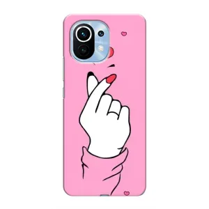 Чехол с принтом для Xiaomi Mi 11 (AlphaPrint - Знак сердечка) (Знак Love)