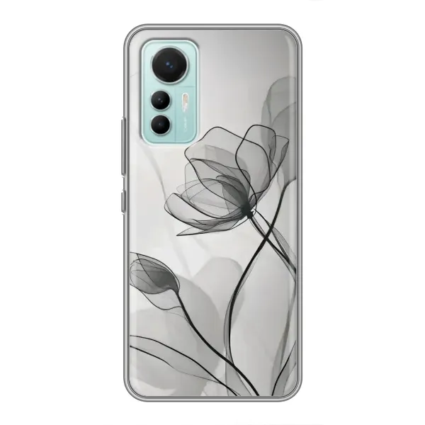 Чохол з принтом «Чорні квіти» для Xiaomi Mi 12 Lite