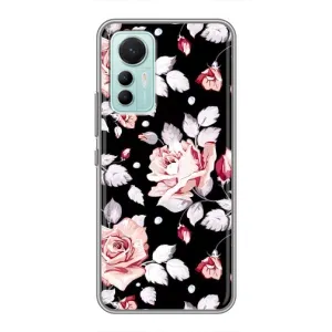 Чохли з квітами для Xiaomi Mi 12 Lite (VPrint) (Квіти на чорному)