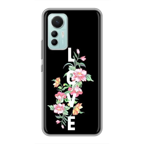 Чохол з принтом «Квіти LOVE» для Xiaomi Mi 12 Lite