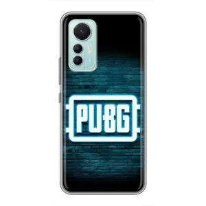 Чехол PUBG для Сяоми 12 Лайт (AlphaPrint) (Лого PUBG)
