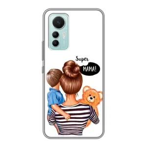 Чехол с печатью для Xiaomi Mi 12 Lite - (Мама с ребенком) (AlphaPrint) (Мама с сыном)