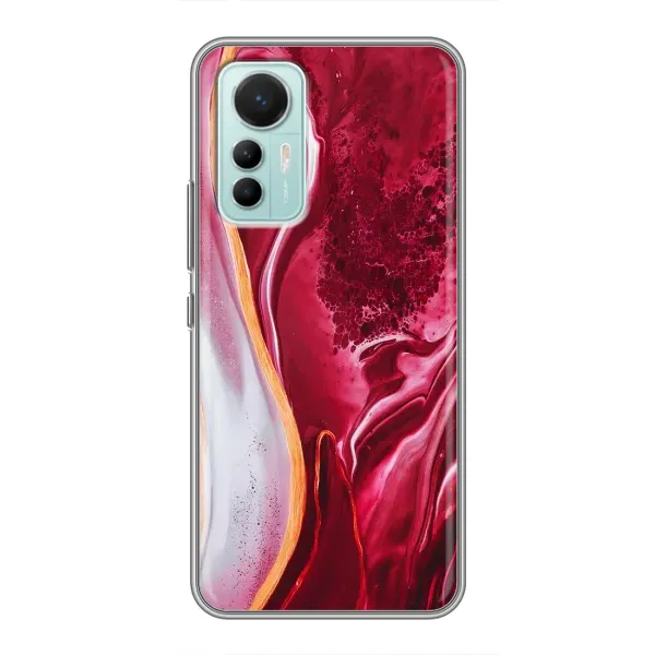 Чохол з принтом «Мрамор червоний» для Xiaomi Mi 12 Lite