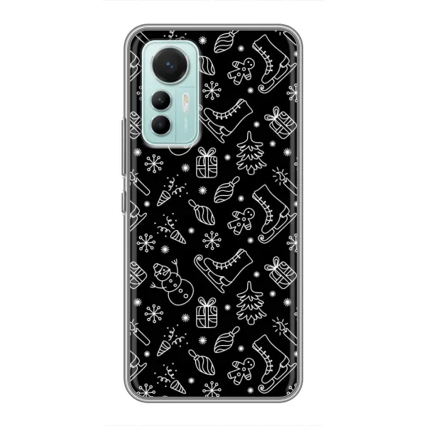 Чехол с принтом «Новогодний фон» для Xiaomi Mi 12 Lite
