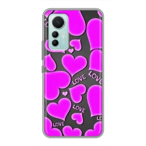 Чехлы для любимой на Сяомі Мі 12 Лайт (VPrint) (Pink hearts)