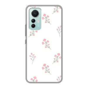 Чохол з квітковим принтом на Сяомі Мі 12 Лайт (Рожеві квіти)