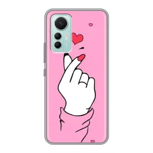 Чехол с принтом для Xiaomi Mi 12 Lite (AlphaPrint - Знак сердечка)