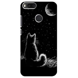 Чохол з принтом для Xiaomi Mi A1/ Mi 5X (AlphaPrint) Модні коти (Котик і місяць)