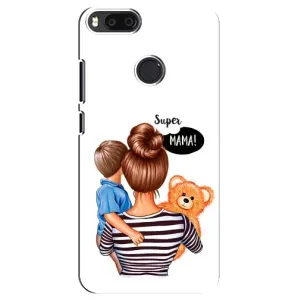 Чехол с печатью для Xiaomi Mi A1/ Mi 5X - (Мама с ребенком) (AlphaPrint) (Мама с сыном)