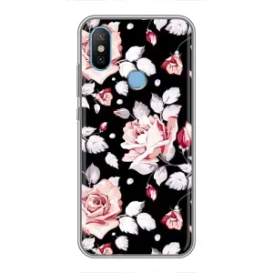 Чохли з квітами для Xiaomi Mi6X (VPrint) (Квіти на чорному)