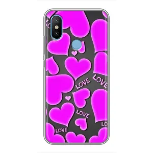 Чехлы для любимой на Сяоми Ми6Х (VPrint) (Pink hearts)