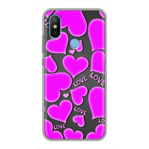 Чехол с принтом «Pink hearts» для Xiaomi Mi6X