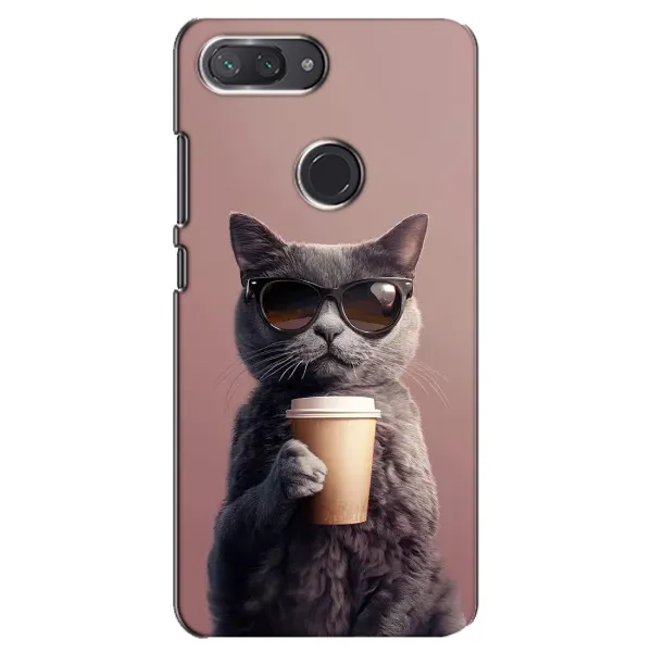 Чохол з принтом «Кіт з кавою» для Xiaomi Mi 8 Lite