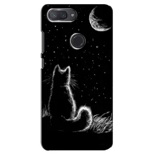 Чехол с принтом для Xiaomi Mi 8 Lite (AlphaPrint) Модные коты (Котик и луна)