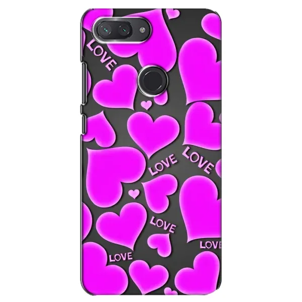 Чехол с принтом «Pink hearts» для Xiaomi Mi 8 Lite