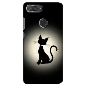 Чехол с принтом для Xiaomi Mi 8 Lite (AlphaPrint) Модные коты (Силуэт котика)