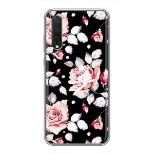 Чохли з квітами для Xiaomi Mi 9 Lite (VPrint) (Квіти на чорному)