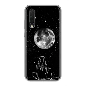 Чохол з принтом «Дівчина з котом» для Xiaomi Mi 9 Lite
