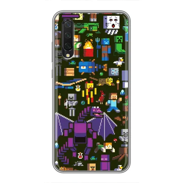 Чохол з принтом «Колаж Майнкрафт» для Xiaomi Mi 9 Lite