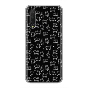 Чехол с принтом для Xiaomi Mi 9 Lite (AlphaPrint) Модные коты (Меленькие котики)