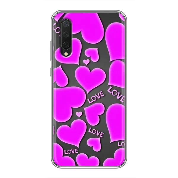 Чехол с принтом «Pink hearts» для Xiaomi Mi 9 Lite