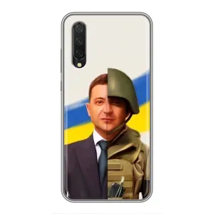 Чехол для Xiaomi Mi 9 Lite (AlphaPrint - с принтом Зеленского) (Зеленский солдат)