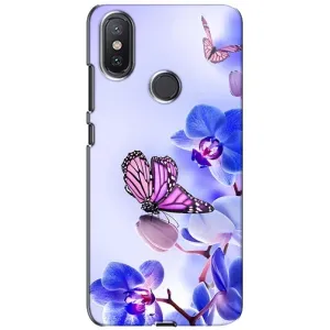 Чохли з квітами для Xiaomi Mi A2 Lite (VPrint) (Метелик на квітах)