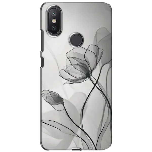 Чехол с принтом «Черные цветы» для Xiaomi Mi A2 Lite