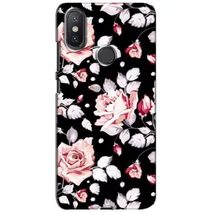Чохли з квітами для Xiaomi Mi A2 Lite (VPrint) (Квіти на чорному)