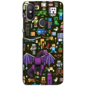 Чехол Майнкрафт на Xiaomi Mi A2 Lite (AlphaPrint) Minecraft (Коллаж Майнкрафт)