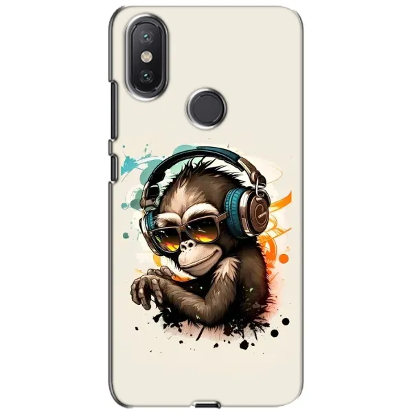 Чохол з принтом «Макака в навушниках» для Xiaomi Mi A2 Lite