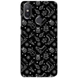 Новогодние, Праздничные Чехлы для Xiaomi Mi A2 Lite - 2024 год (Новогодний фон)