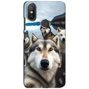 Чохол з Хаскі Xiaomi Mi A2 Lite - (AlphaPrint) (Селфі Хаскі)