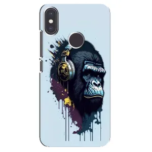 Чехол с Обезьянами Xiaomi Mi A2 - (AlphaPrint) (Горилла в наушниках)