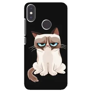 Чехол с принтом для Xiaomi Mi A2 (AlphaPrint) Модные коты (Грустный кот)