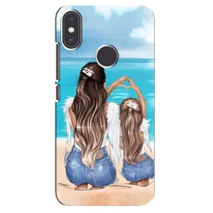 Чехол с печатью для Xiaomi Mi A2 - (Мама с ребенком) (AlphaPrint) (Мама с доченькой)