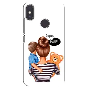 Чехол с печатью для Xiaomi Mi A2 - (Мама с ребенком) (AlphaPrint) (Мама с сыном)