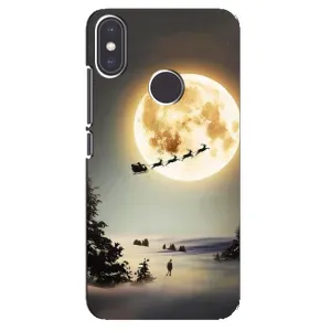 Новогодние, Праздничные Чехлы для Xiaomi Mi A2 - 2024 год (Санта на луне)