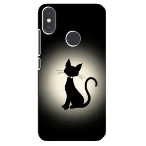 Чехол с принтом для Xiaomi Mi A2 (AlphaPrint) Модные коты (Силуэт котика)