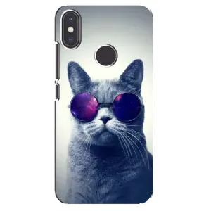 Чехол с принтом для Xiaomi Mi A2 (AlphaPrint) Модные коты (Стильный кот)