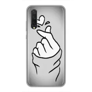 Чохол з принтом для Xiaomi Mi A3 (AlphaPrint - Знак сердечка) (Значок Love)